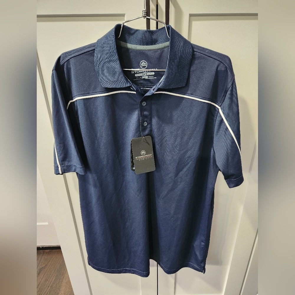 Stormtech Athletic Blue Polo with White Accents